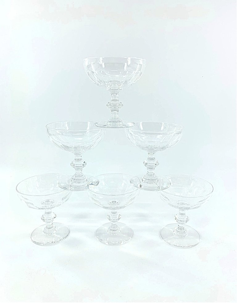 Vintage Set of 5 vintage crystal champagne glasses