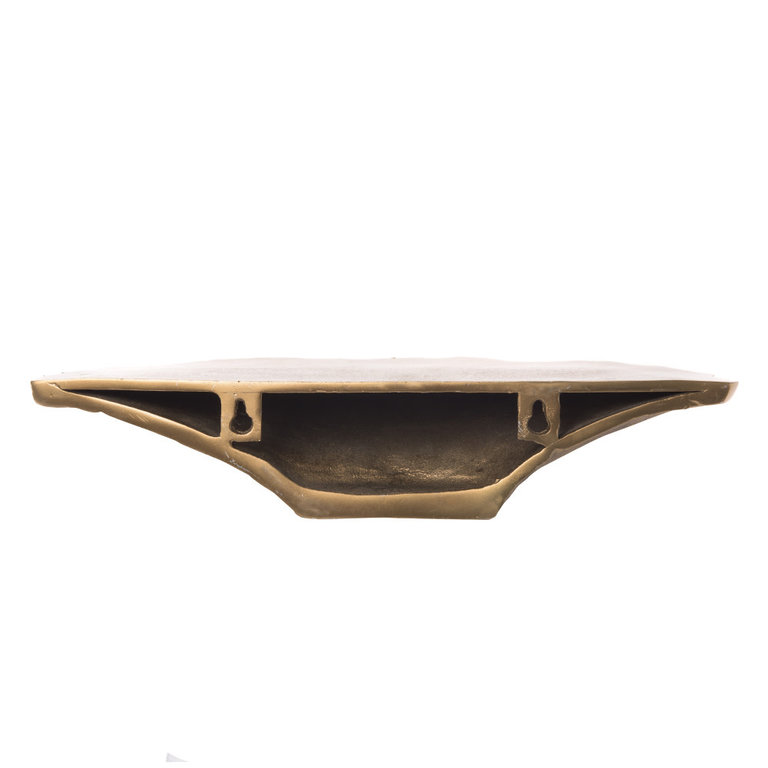 Gold colored aluminium 'leaf' shelf