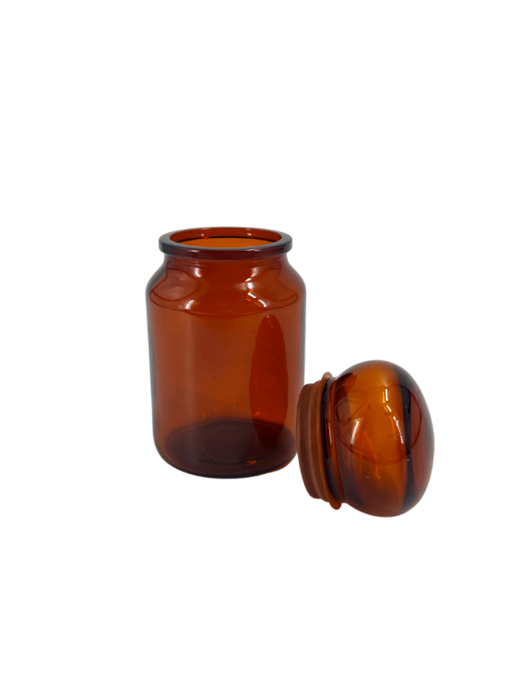 Vintage Amber Apothekersfles – Groot (Vintage 1970s)