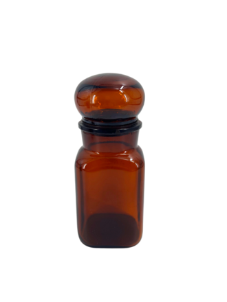 Vintage Amber apothecary bottle - square Vintage Amber apothecary bottle - square