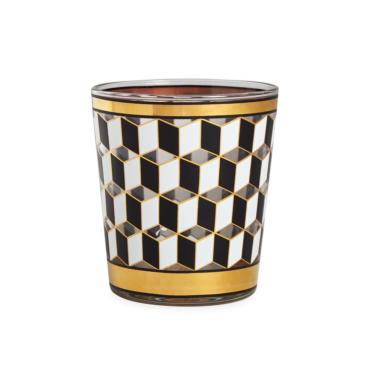 Jonathan Adler Boxed versailles glassware set - black/white