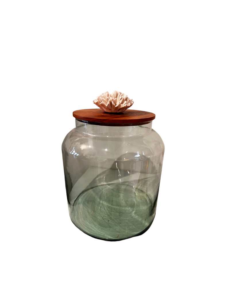 Glass Container with Acacia Lid Small