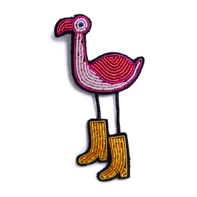 Macon & Lesquoy Brooch-  Flamingo