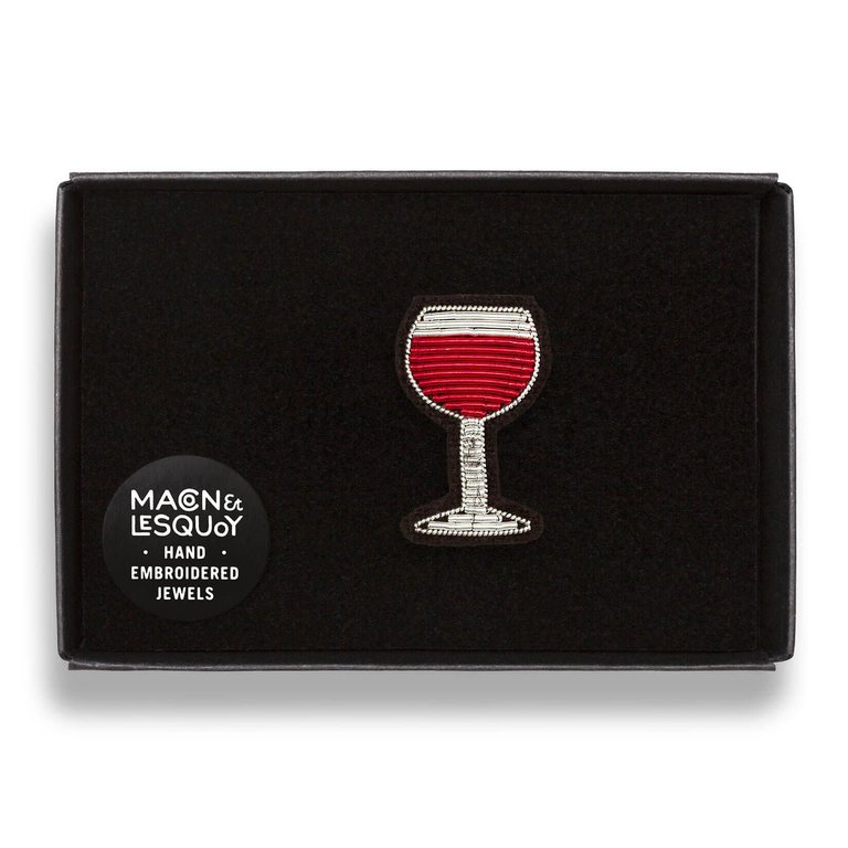 Macon & Lesquoy Brooch - Glass of Red Wine