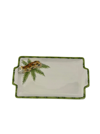 Les Ottomans Schaal met bamboe decoratie Les Ottomans Schaal met bamboe decoratie
