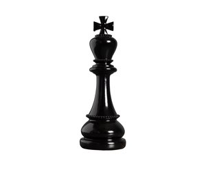 Large shiny black chess king - Curiosa Cabinet
