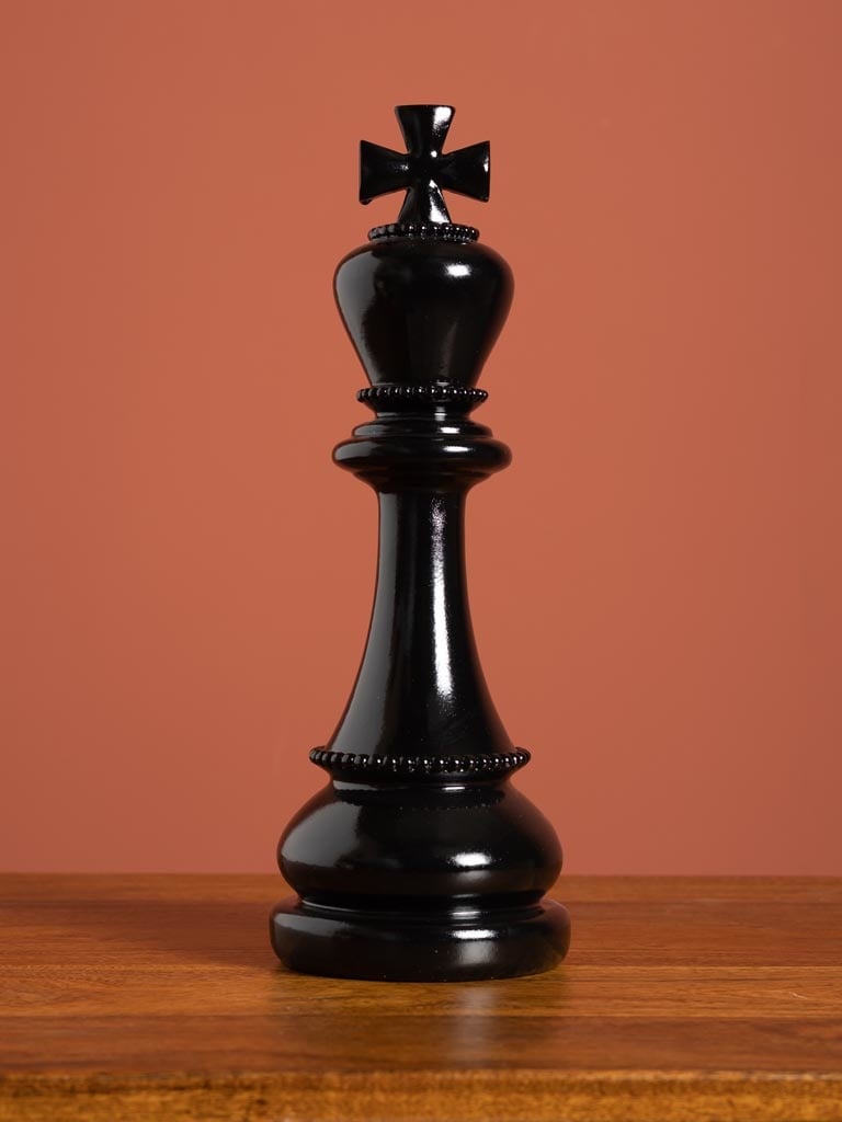 Large shiny black chess king - Curiosa Cabinet