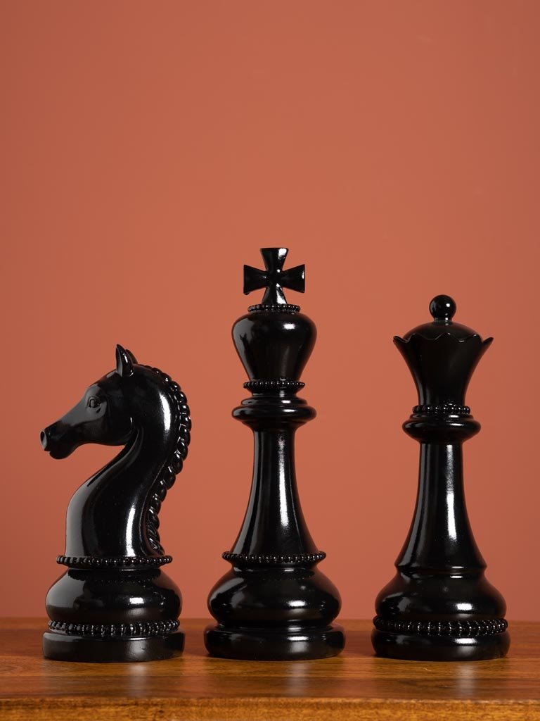 Large shiny black chess king - 30 cm