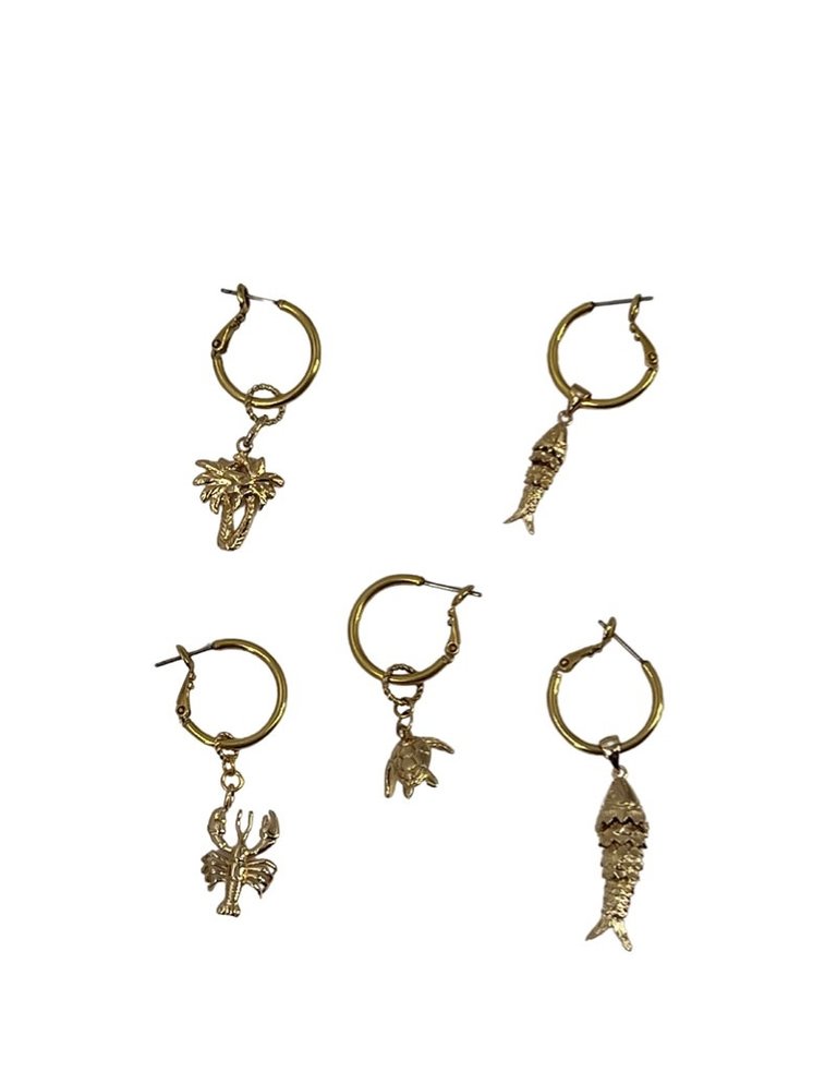 Petra Reijrink Single earring - Gold plated charm - 5 variations