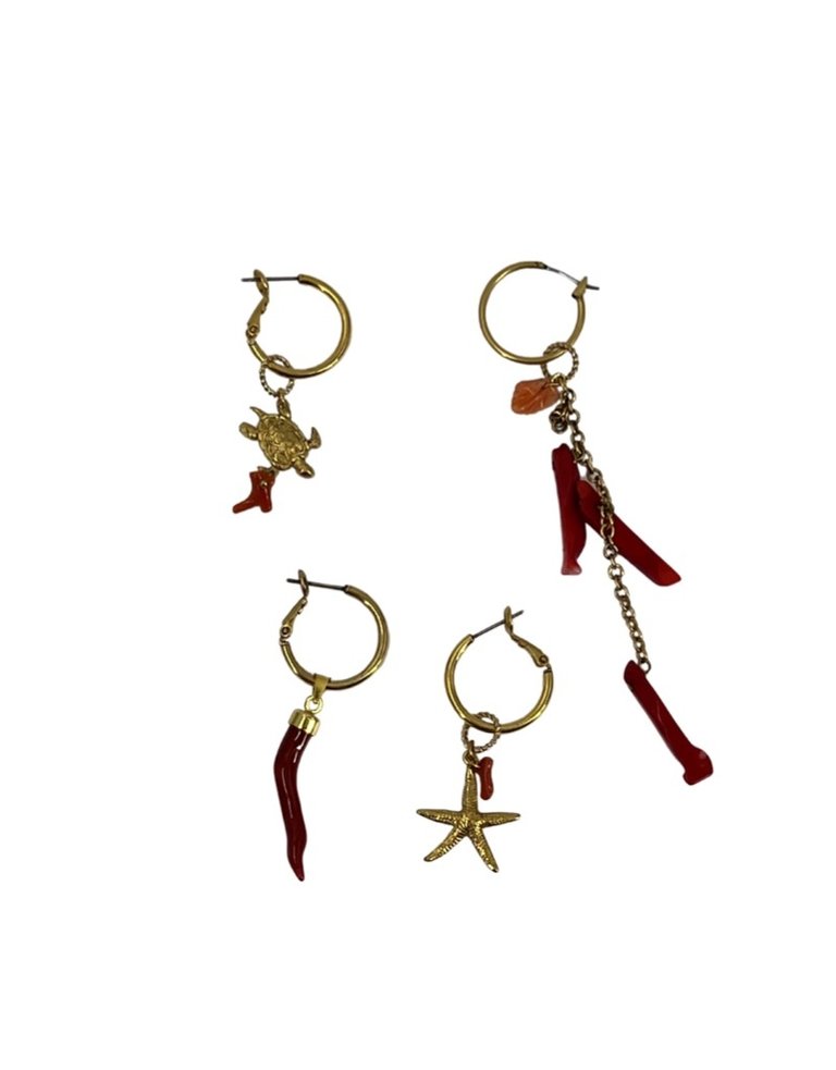 Petra Reijrink Single earring - antique coral - 4 variations