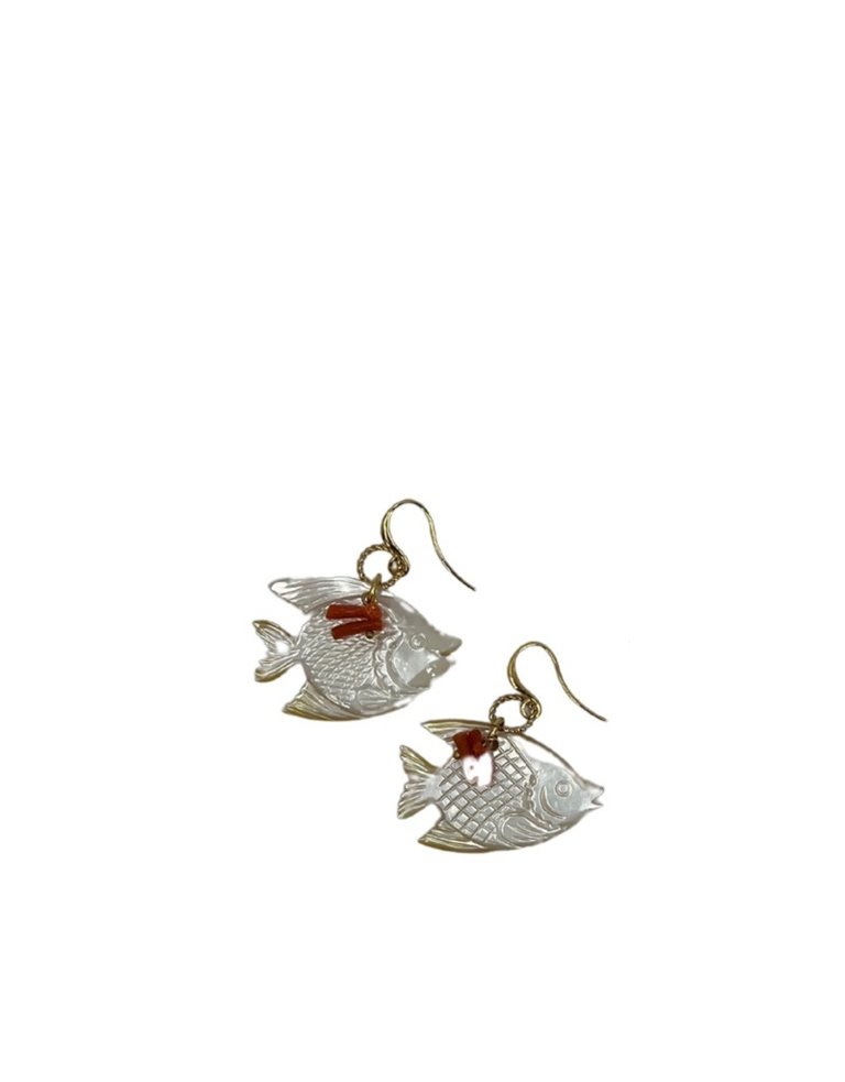 Petra Reijrink Pair of earrings - Mother of Pearl fishes - 4 variations