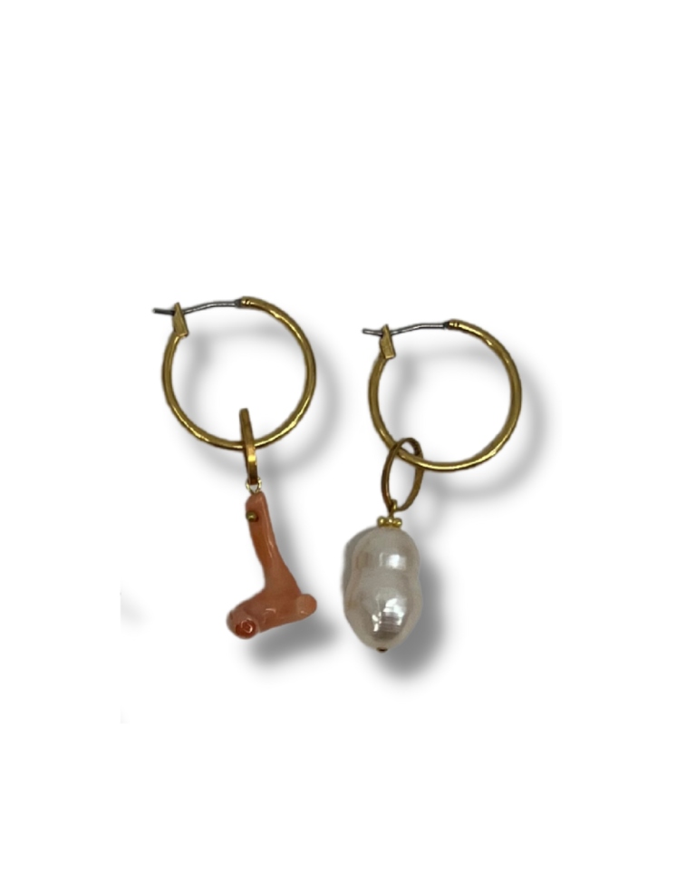 Petra Reijrink Asymmetrical pair of sea themed earrings - 4 variations