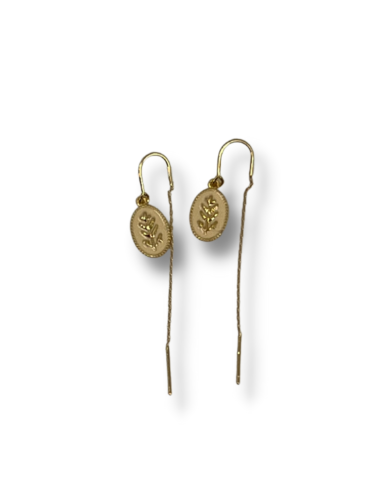 Petra Reijrink Pair of earrings - enamel and chain hook - 4 variations