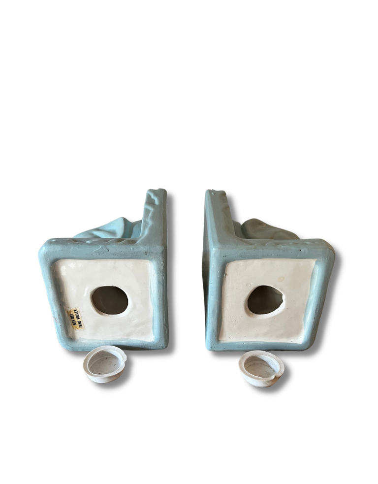 Vintage Light blue elephant bookends
