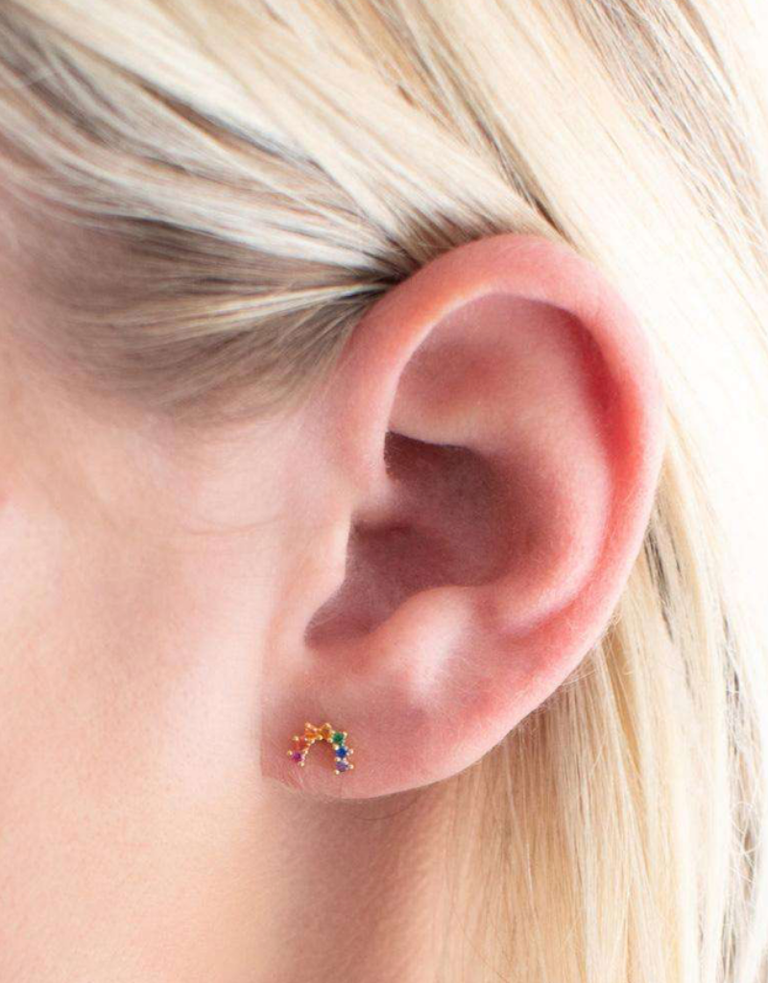 Noï/Natural Life Oorknopjes - tiny studs - regenboog