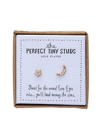Noï/Natural Life Earrings tiny studs moon and star Noï/Natural Life Earrings tiny studs moon and star