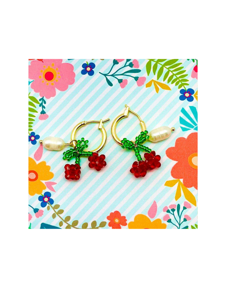 Noï/Natural Life Red cherry earrings