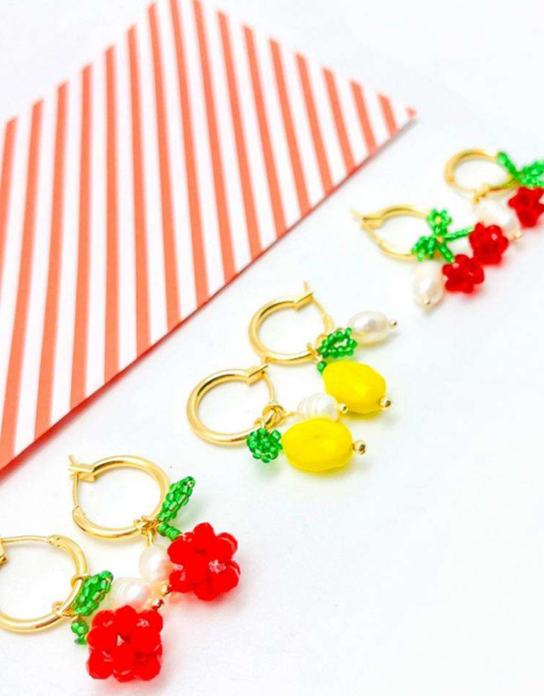 Noï/Natural Life Red cherry earrings