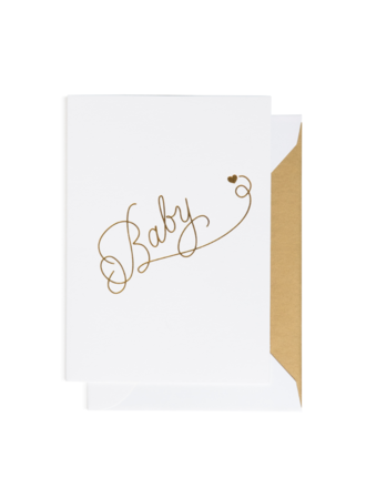 Cardsome Gold heart baby card Cardsome Gold heart baby card