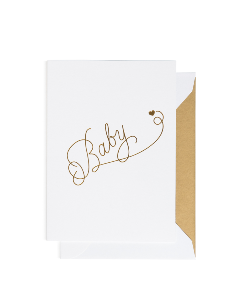 Cardsome Gold heart baby card