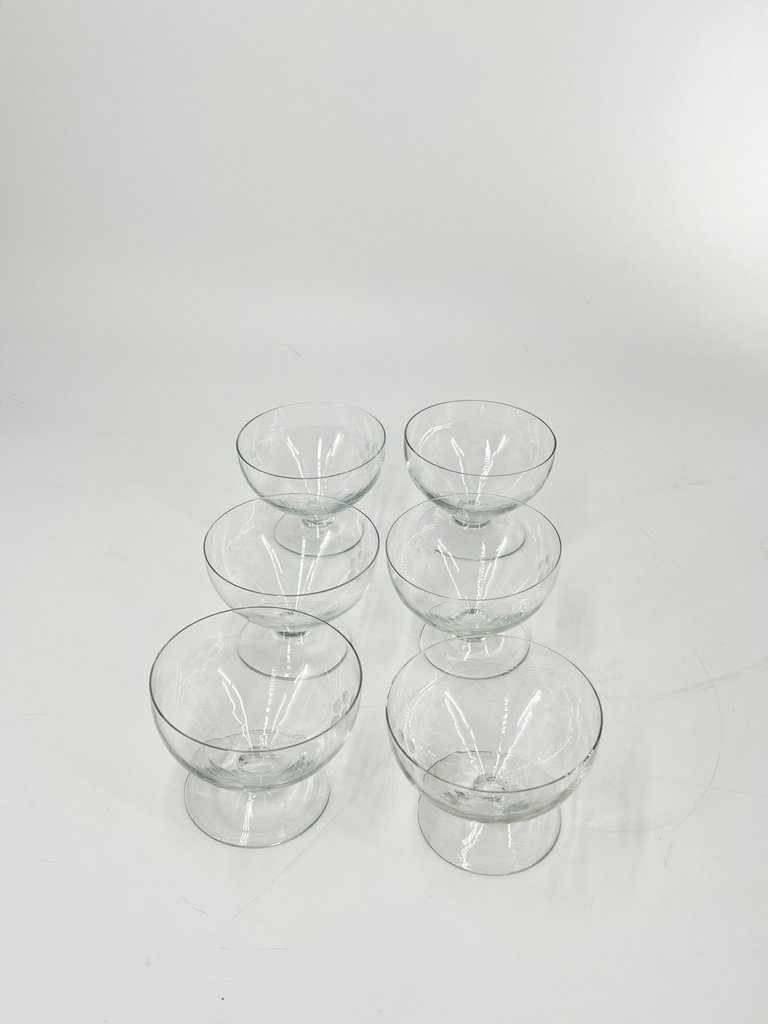 Vintage Zes lage vintage champagnecoupes