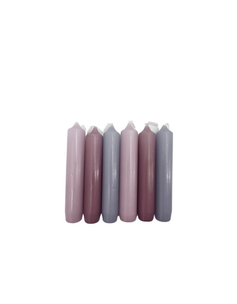 Rustik Lys Short candle set  - Purples