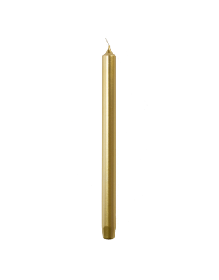 Rustik Lys Diner kaars - 29 cm  - goud