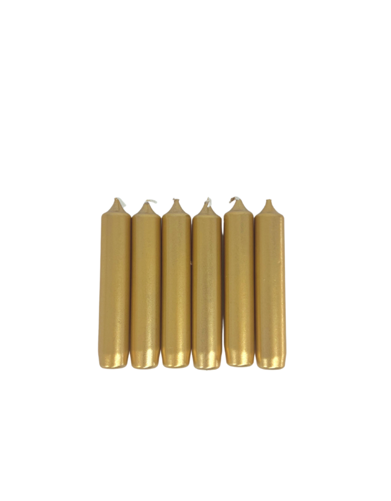 Rustik Lys Short Candle set - gold