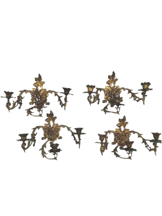 Vintage Set of 4 vintage italian wall candle holders Vintage Set of 4 vintage italian wall candle holders