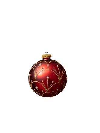 Rode glazen kerstbal - 2 maten Rode glazen kerstbal - 2 maten