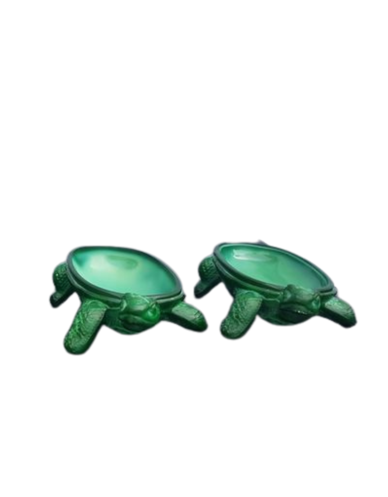 Vintage Curt Schlevogt Malachite turtle tray