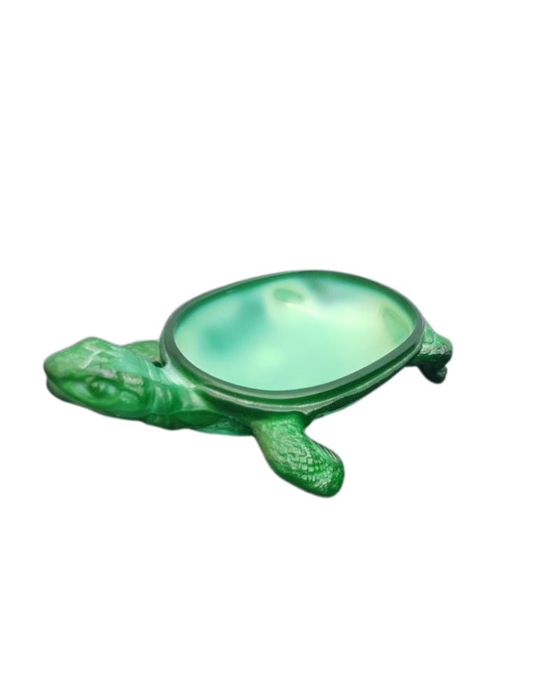 Vintage Curt Schlevogt Malachite turtle tray