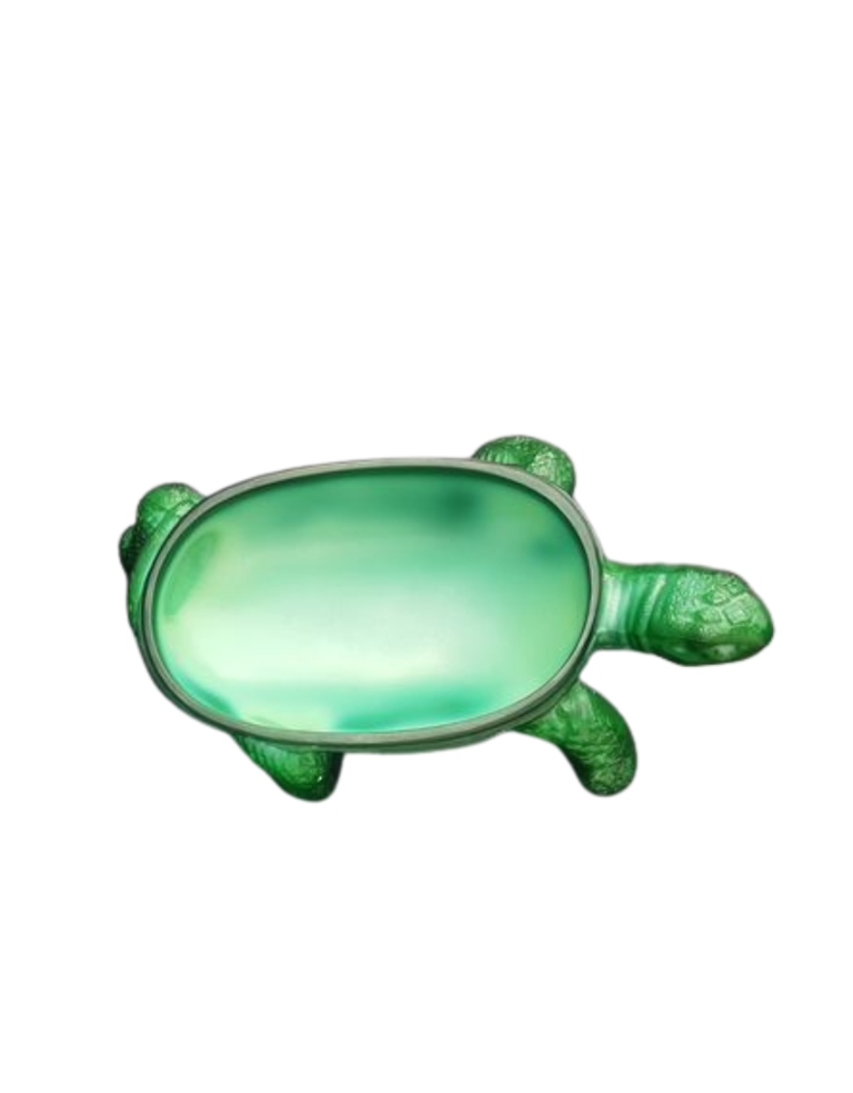 Vintage Curt Schlevogt Malachite turtle tray