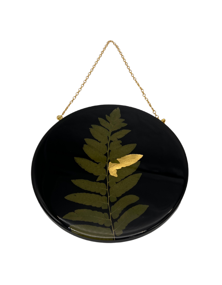 There better be flowers Fern with 24 kt gold leaf resin art