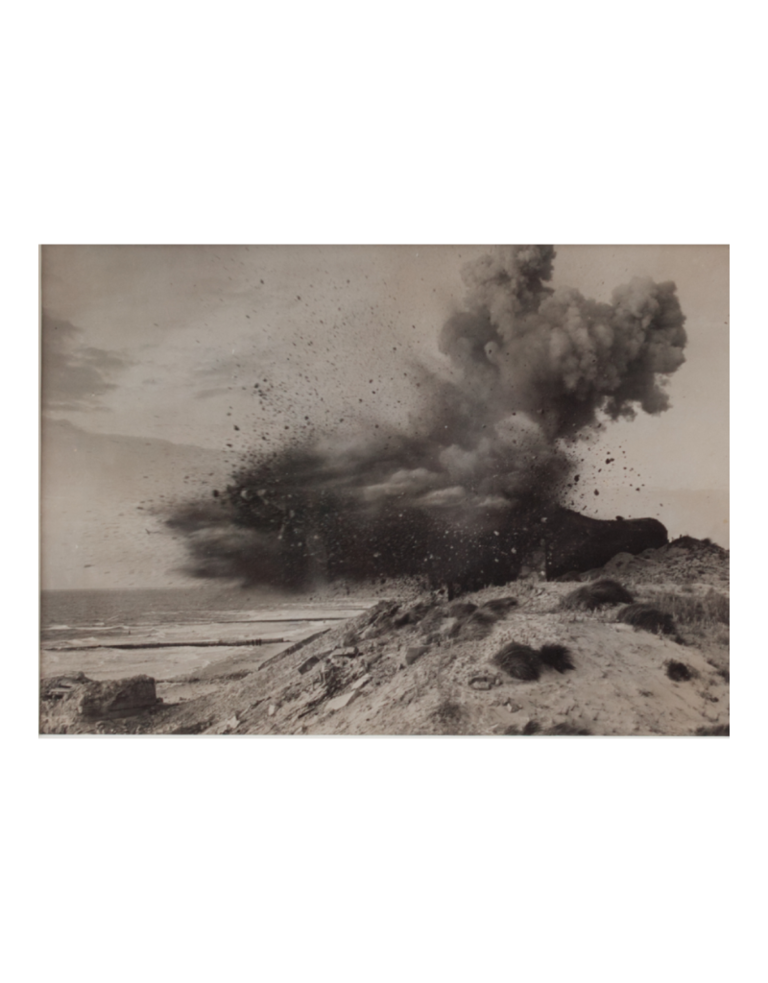 Depth of Field Antique photograph - Bunker Explosion