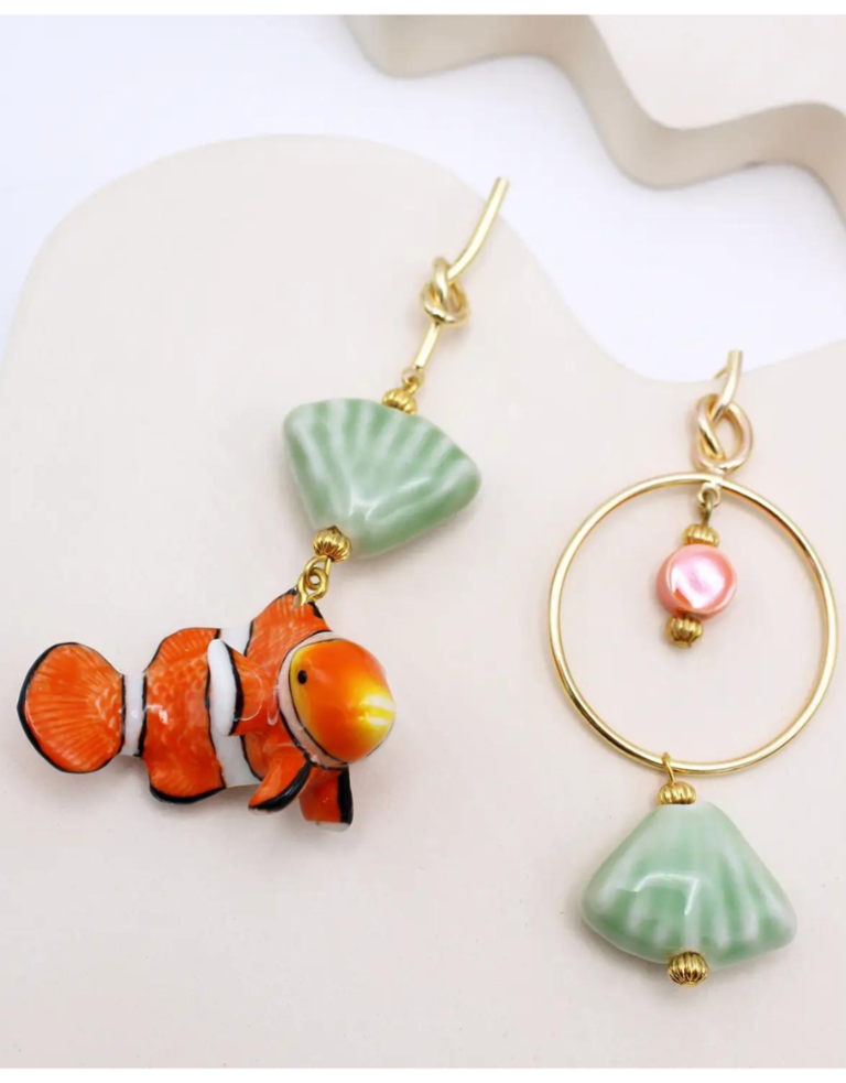 Midnight Foxes Studio Clown fish earrings