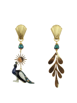 Midnight Foxes Studio Peacock statement earrings Midnight Foxes Studio Peacock statement earrings