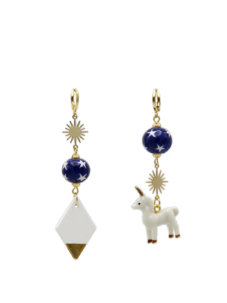 Midnight Foxes Studio Unicorn and stars earrings Midnight Foxes Studio Unicorn and stars earrings
