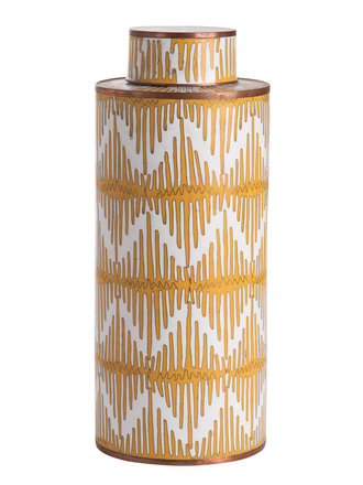 XUEYING QI Cloisonné tall tea jar - Serene yellow XUEYING QI Cloisonné tall tea jar - Serene yellow