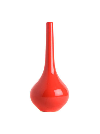 Coral red vase - long neck - small Coral red vase - long neck - small