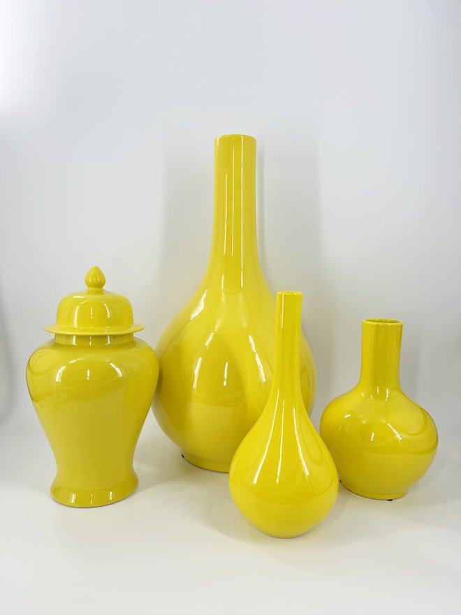 Large yellow vase - imperial pearl - Curiosa Cabinet