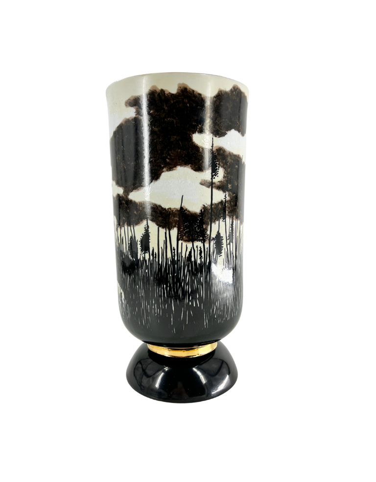 Nicolas Blandin Nicholas Blandin high gold and black sunset vase