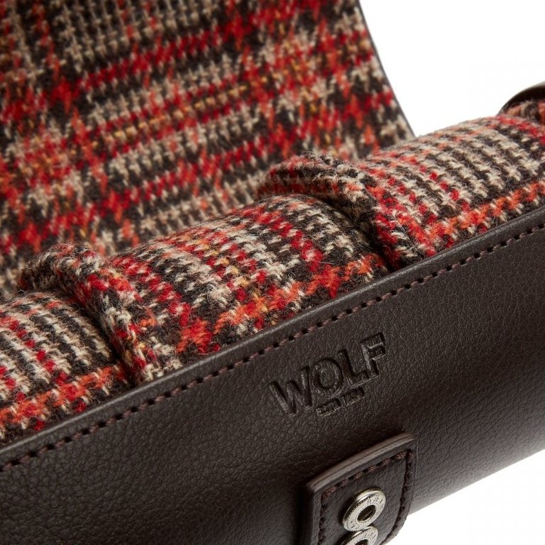 WOLF Etui met plek voor 3 horloges en 1 sigaar - WM Brown