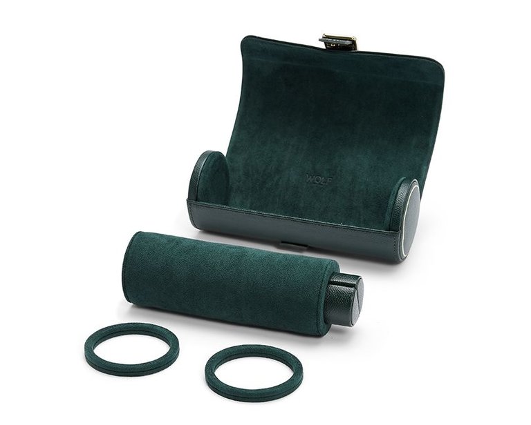 WOLF Watch and jewelry travel Roll  - British Racing Green