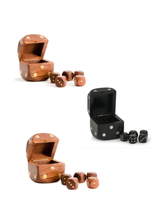 Authentic Models Wooden dice box - incl  5 dice - 3 varations Authentic Models Wooden dice box - incl  5 dice - 3 varations