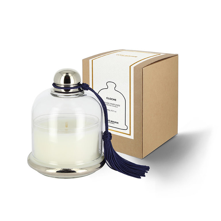 Côté Bougie Scented candle in bell jar with black tassel - Amber