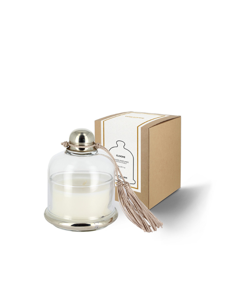 Côté Bougie Scented candle in bell jar with beige tassel - Fig