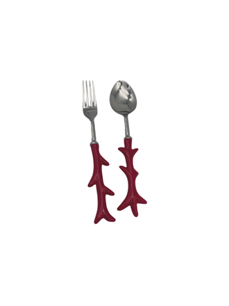Les Ottomans Coral serving spoon & fork - Ceramic handles Les Ottomans Coral serving spoon & fork - Ceramic handles