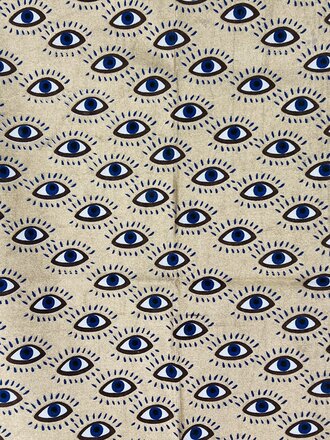 Les Ottomans Cotton table cloth - Shiny gold with eyes Les Ottomans Cotton table cloth - Shiny gold with eyes