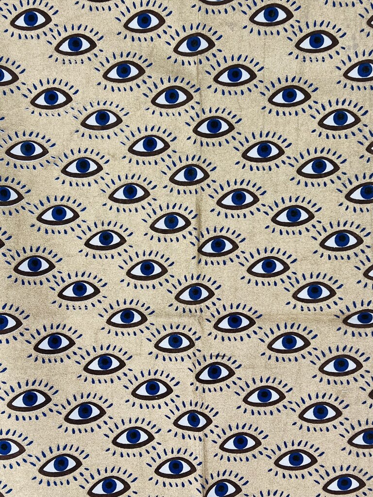 Les Ottomans Les Ottomans Cotton table cloth Shiny gold with eyes- 250x150cm